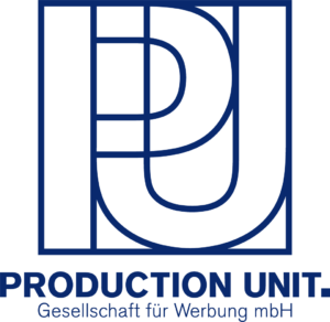 PRODUCTION UNIT. GmbH Logo Blue